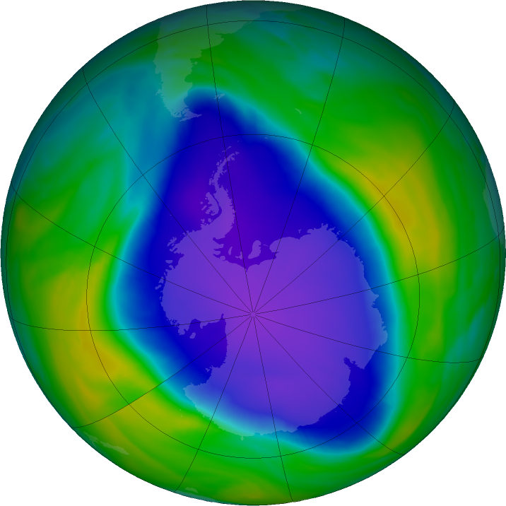 Antarctic ozone map for 12 October 2022